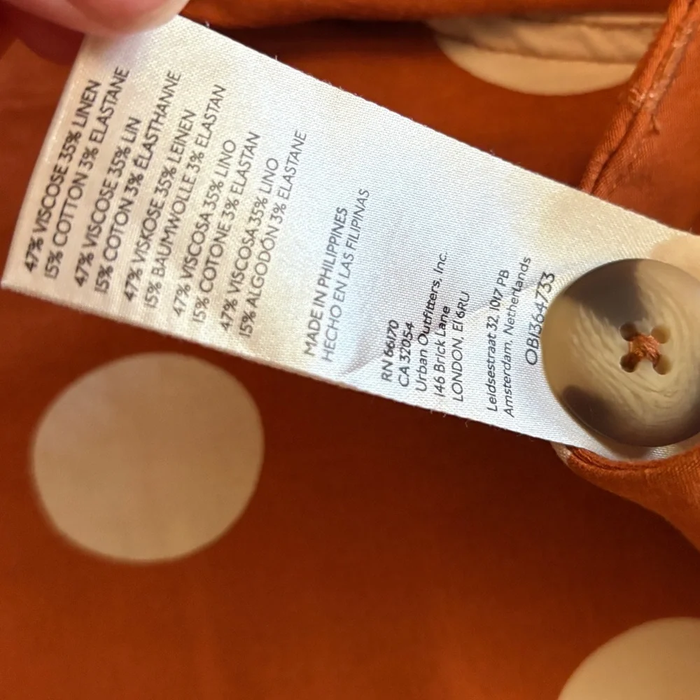 Maeve Colette Pant Orange and White Polka Dot - Picture 4 of 5